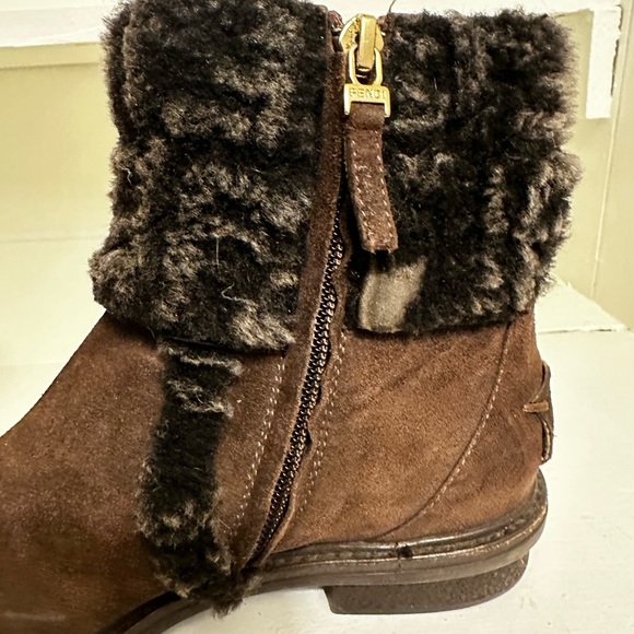 Fendi Zucca FF Logo Suede Combat Boots Size 5.5 (Euro 36.5) - Picture 10 of 12